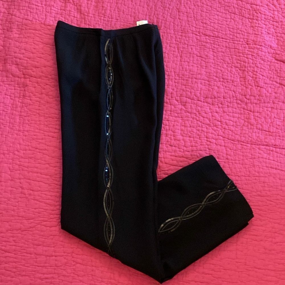 Gianfranco Ferre embellished tux straight leg pants, US4